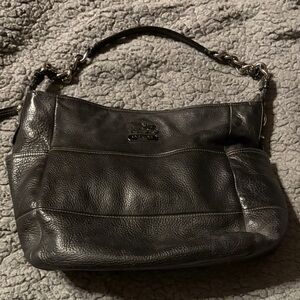 Coach Black Pebbled Leather Shoulder Bag